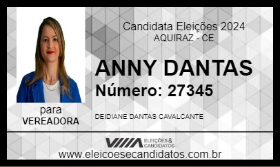 Candidato ANNY DANTAS 2024 - AQUIRAZ - Eleições