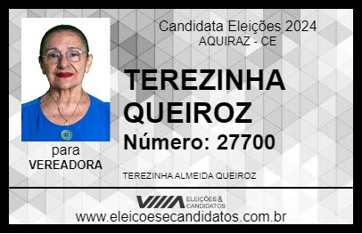 Candidato TEREZINHA QUEIROZ 2024 - AQUIRAZ - Eleições