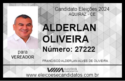 Candidato ALDERLAN OLIVEIRA 2024 - AQUIRAZ - Eleições