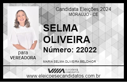 Candidato SELMA OLIVEIRA 2024 - MORAÚJO - Eleições