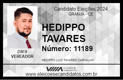 Candidato HEDIPPO TAVARES 2024 - GRANJA - Eleições