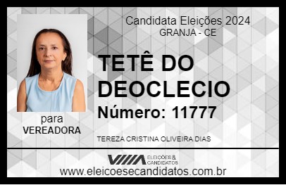 Candidato TETÊ DO DEOCLECIO 2024 - GRANJA - Eleições