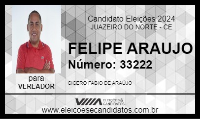 Candidato FELIPE ARAUJO 2024 - JUAZEIRO DO NORTE - Eleições