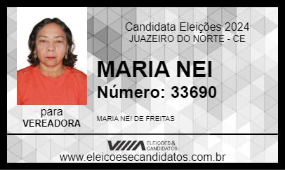 Candidato MARIA NEI 2024 - JUAZEIRO DO NORTE - Eleições