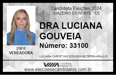 Candidato DRA LUCIANA GOUVEIA 2024 - JUAZEIRO DO NORTE - Eleições