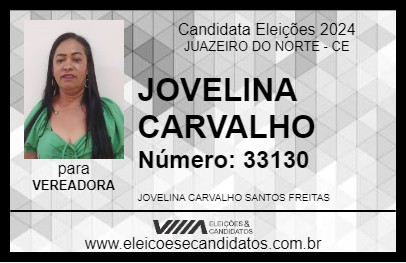 Candidato JOVELINA CARVALHO 2024 - JUAZEIRO DO NORTE - Eleições