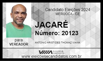 Candidato JACARÉ 2024 - MERUOCA - Eleições