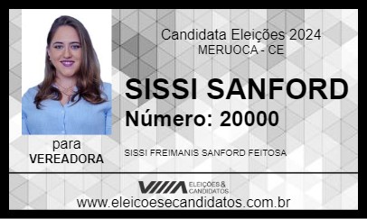 Candidato SISSI SANFORD 2024 - MERUOCA - Eleições