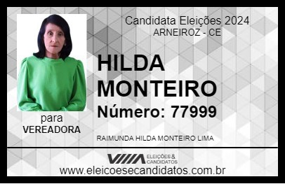 Candidato HILDA MONTEIRO 2024 - ARNEIROZ - Eleições