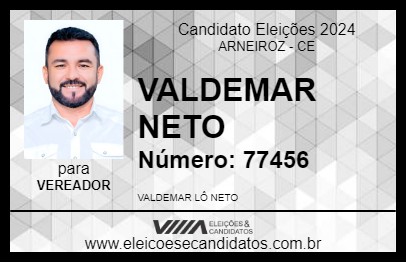 Candidato VALDEMAR NETO 2024 - ARNEIROZ - Eleições