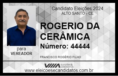 Candidato ROGERIO DA CERÂMICA 2024 - ALTO SANTO - Eleições