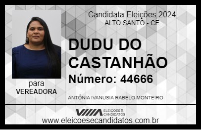 Candidato DUDU DO CASTANHÃO 2024 - ALTO SANTO - Eleições