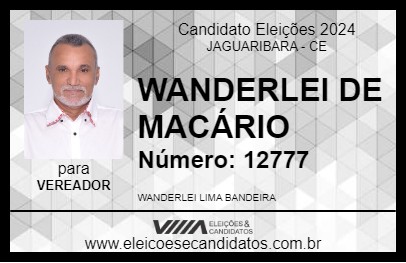 Candidato WANDERLEI DE MACÁRIO 2024 - JAGUARIBARA - Eleições