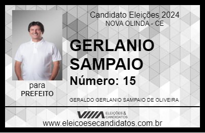 Candidato GERLANIO SAMPAIO 2024 - NOVA OLINDA - Eleições