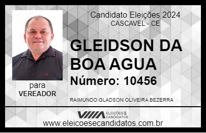 Candidato GLEIDSON DA BOA AGUA 2024 - CASCAVEL - Eleições