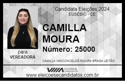 Candidato CAMILLA MOURA 2024 - EUSÉBIO - Eleições