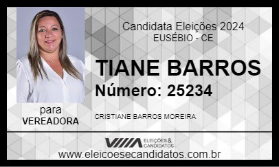 Candidato TIANE BARROS 2024 - EUSÉBIO - Eleições