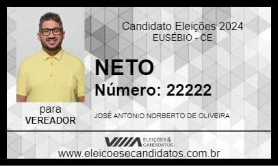 Candidato NETO 2024 - EUSÉBIO - Eleições