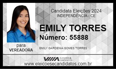 Candidato EMILY TORRES 2024 - INDEPENDÊNCIA - Eleições