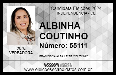 Candidato ALBINHA COUTINHO 2024 - INDEPENDÊNCIA - Eleições