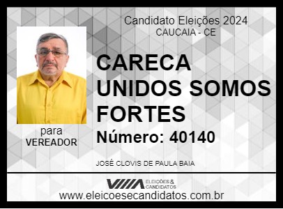 Candidato CARECA UNIDOS SOMOS FORTES 2024 - CAUCAIA - Eleições