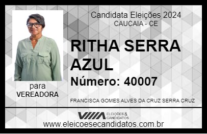 Candidato RITHA SERRA AZUL 2024 - CAUCAIA - Eleições