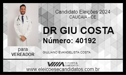 Candidato DR GIU COSTA 2024 - CAUCAIA - Eleições