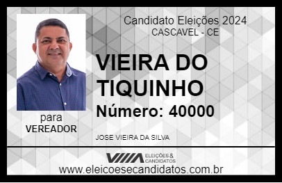 Candidato VIEIRA DO TIQUINHO 2024 - CASCAVEL - Eleições