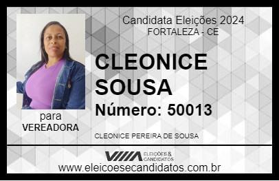 Candidato CLEONICE SOUSA 2024 - FORTALEZA - Eleições