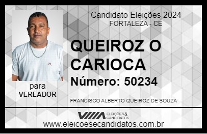 Candidato QUEIROZ O CARIOCA 2024 - FORTALEZA - Eleições