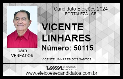 Candidato VICENTE LINHARES 2024 - FORTALEZA - Eleições