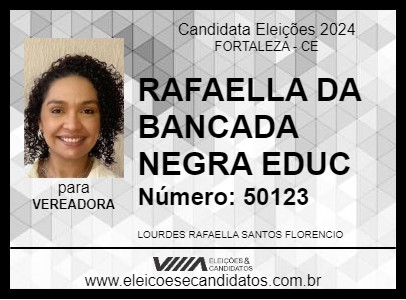 Candidato RAFAELLA DA BANCADA NEGRA EDUC 2024 - FORTALEZA - Eleições