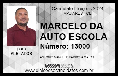 Candidato MARCELO DA AUTO ESCOLA 2024 - APUIARÉS - Eleições