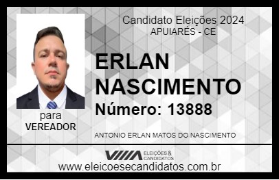 Candidato ERLAN NASCIMENTO 2024 - APUIARÉS - Eleições