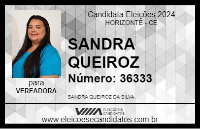 Candidato SANDRA QUEIROZ 2024 - HORIZONTE - Eleições