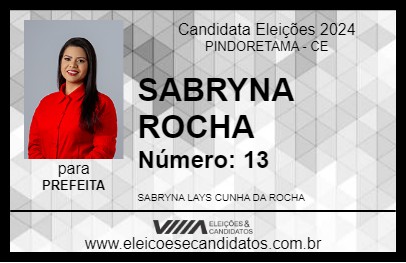 Candidato SABRYNA ROCHA 2024 - PINDORETAMA - Eleições