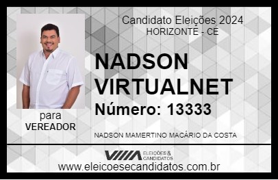 Candidato NADSON VIRTUALNET 2024 - HORIZONTE - Eleições