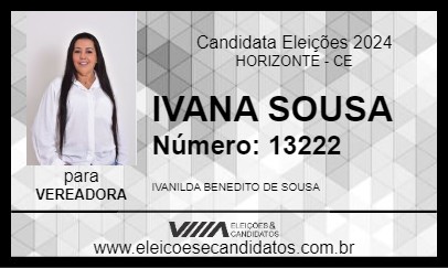 Candidato IVANA SOUSA 2024 - HORIZONTE - Eleições