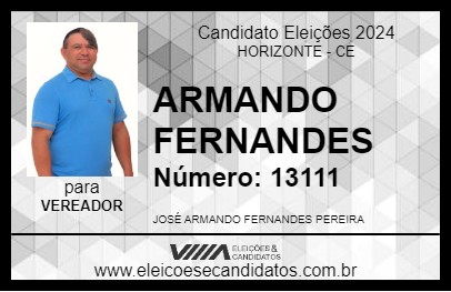 Candidato ARMANDO FERNANDES 2024 - HORIZONTE - Eleições