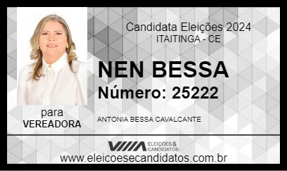 Candidato NEN BESSA 2024 - ITAITINGA - Eleições