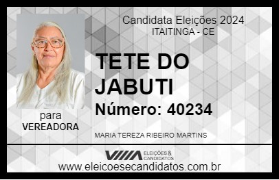 Candidato TETE DO JABUTI 2024 - ITAITINGA - Eleições