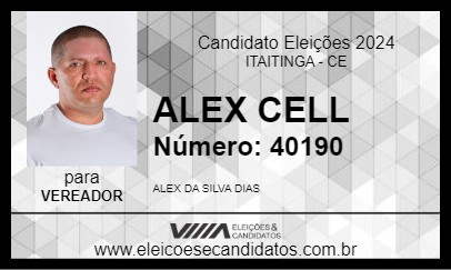 Candidato ALEX CELL 2024 - ITAITINGA - Eleições