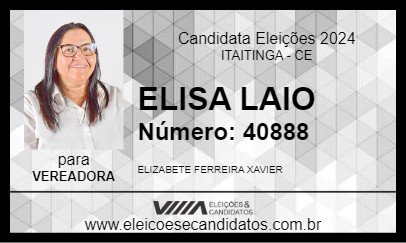 Candidato ELISA LAIO 2024 - ITAITINGA - Eleições