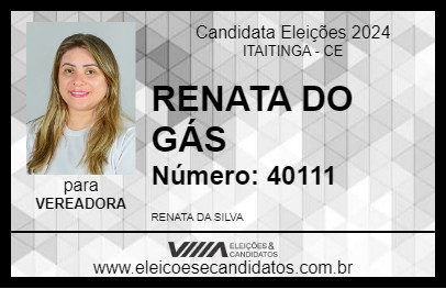 Candidato RENATA DO GÁS 2024 - ITAITINGA - Eleições