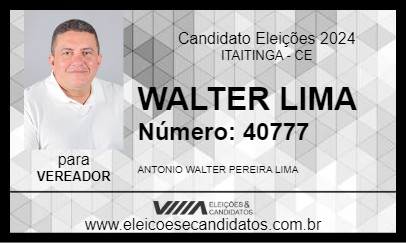 Candidato WALTER LIMA 2024 - ITAITINGA - Eleições