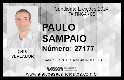 Candidato PAULO SAMPAIO 2024 - ITAITINGA - Eleições