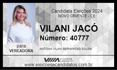 Candidato VILANI JACÓ 2024 - NOVO ORIENTE - Eleições