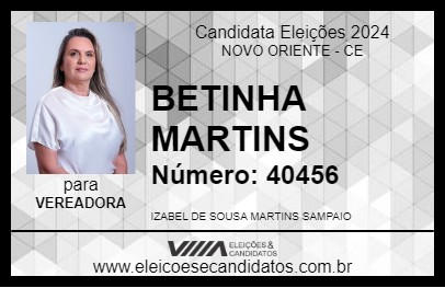 Candidato BETINHA MARTINS 2024 - NOVO ORIENTE - Eleições