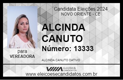 Candidato ALCINDA CANUTO 2024 - NOVO ORIENTE - Eleições