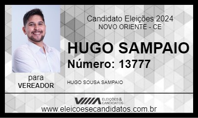 Candidato HUGO SAMPAIO 2024 - NOVO ORIENTE - Eleições